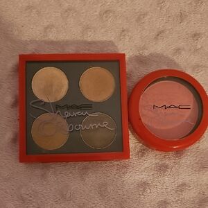 MAC Cosmetics Eyeshadow Quad & Blush — Pink Blush with Warm Gold Eyeshadows